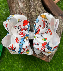  HAT OFF PRINTED DOUBLE LAYER HAIR BOWS. 4PCS/$10.00 BW-DSG-812