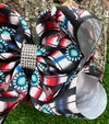 STRIKE & CONCHO PRINTED DOUBLE LAYER HAIR BOWS. 4PCS/$10.00 BW-DSG-819