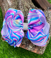 MARBLED PURPLE PRINTED DOUBLE LAYER HAIR BOWS. 4PCS/$10.00 BW-DSG-816