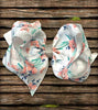 TROPICAL FLOWER PRINTED HAIR BOW. 7.5" WIDE DOUBLE LAYER. 4PCS/$10.00 BW-DSG-213