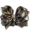 CAMOUFLAGE PRINTED HAIR BOW. 7.5" WIDE DOUBLE LAYER. 4PCS/$10.00 BW-DSG-348