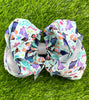 CHARACTER  PRINTED HAIR  BOWS. 7.5" WIDE 4PCS/$10.00 BW-DSG-651