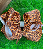 ORANGE TONE ANIMAL PRINTED DOUBLE LAYER HAIR BOWS. 7.5" WIDE 4PCS/$10.00 BW-DSG-766