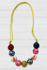 HEN PRINTED ON WHITE & MULTI COLOR BUBBLE NECKLACE WITH ADJUSTABLE STRING. 3PCS/$10.00  XL-02061