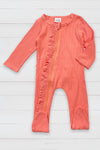 CORAL  BABY ROMPER WITH RUFFLE BUTT. LC-CXPF-219-613066 jean