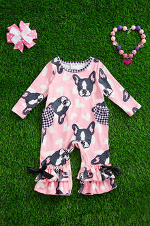  PUPPY & HEART PRINTED BABY ROMPER. RPG051523001-AMY