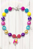 MULTI COLOR BUBBLE NECKLACE W/ CHARACTER PENDANT. 3PCS/$12.00  XL-01813