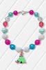 MULTI COLOR BUBBLE NECKLACE WITH TEE PEE PENDANT. 3PSC/$12.00  XL-01957