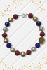 MULTI COLOR BUBBLE NECKLACE WITH GOLD ROSE SIDE PENDANT. 3PSC/$12.00 XL-01988