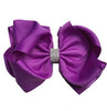 PURPLE RHINESTONE BOW 6.5 " WIDE 5PCS/$10.00 BW-465-S