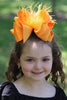 GOLD DOUBLE LAYER FEATHER HAIR BOWS 7.5" WIDE 4PCS/$10.00 BW-675-F